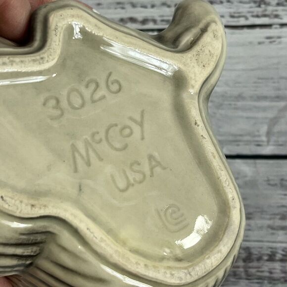 Vintage McCoy Black & Grey Cat With Ball Of Yarn Figurine Vase Planter #3026 - Picture 13 of 13